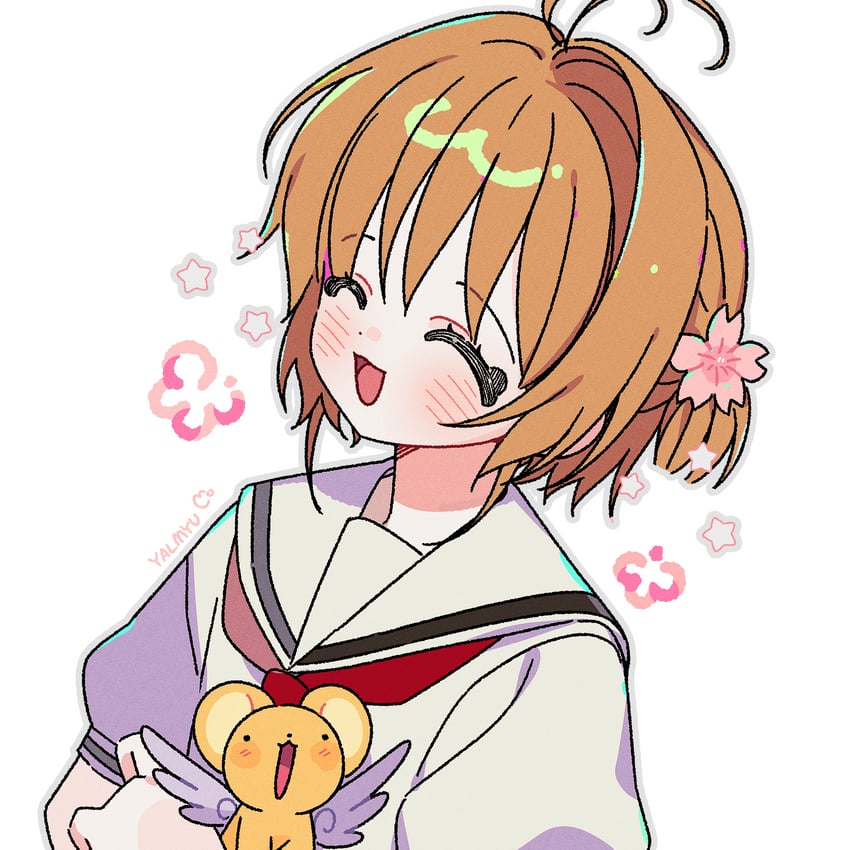 kinomoto sakura and kero (cardcaptor sakura) drawn by yalmyu