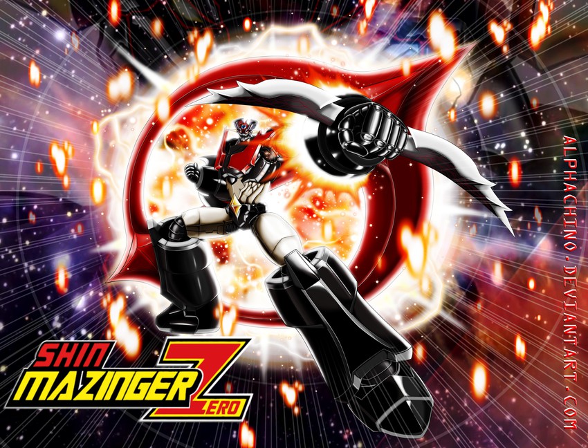 mazinger z and mazinger zero (mazinger and 1 more) drawn by alphachino
