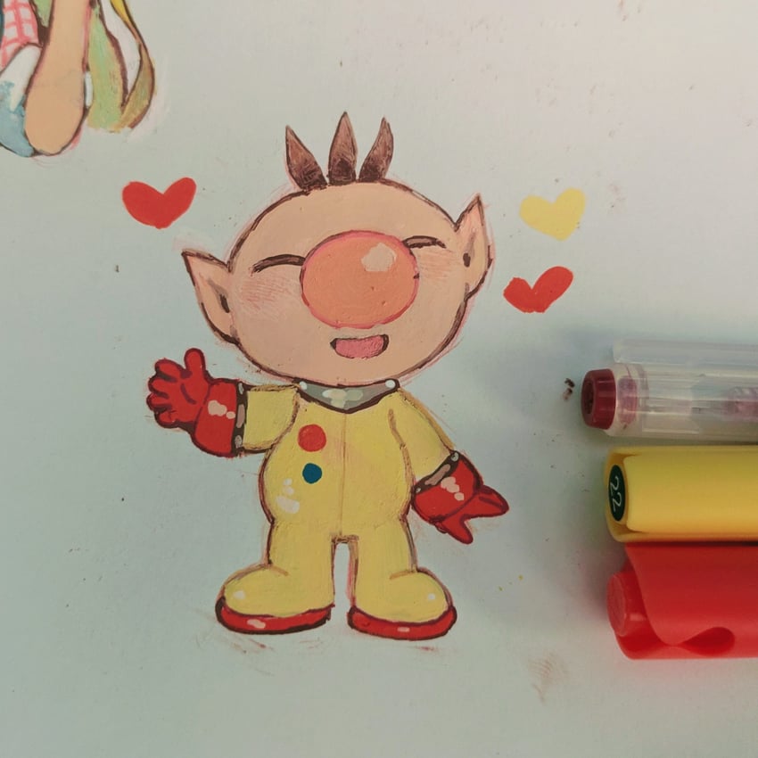 olimar and claire (pikmin and 1 more) drawn by numbers_(pigpenandpaper)