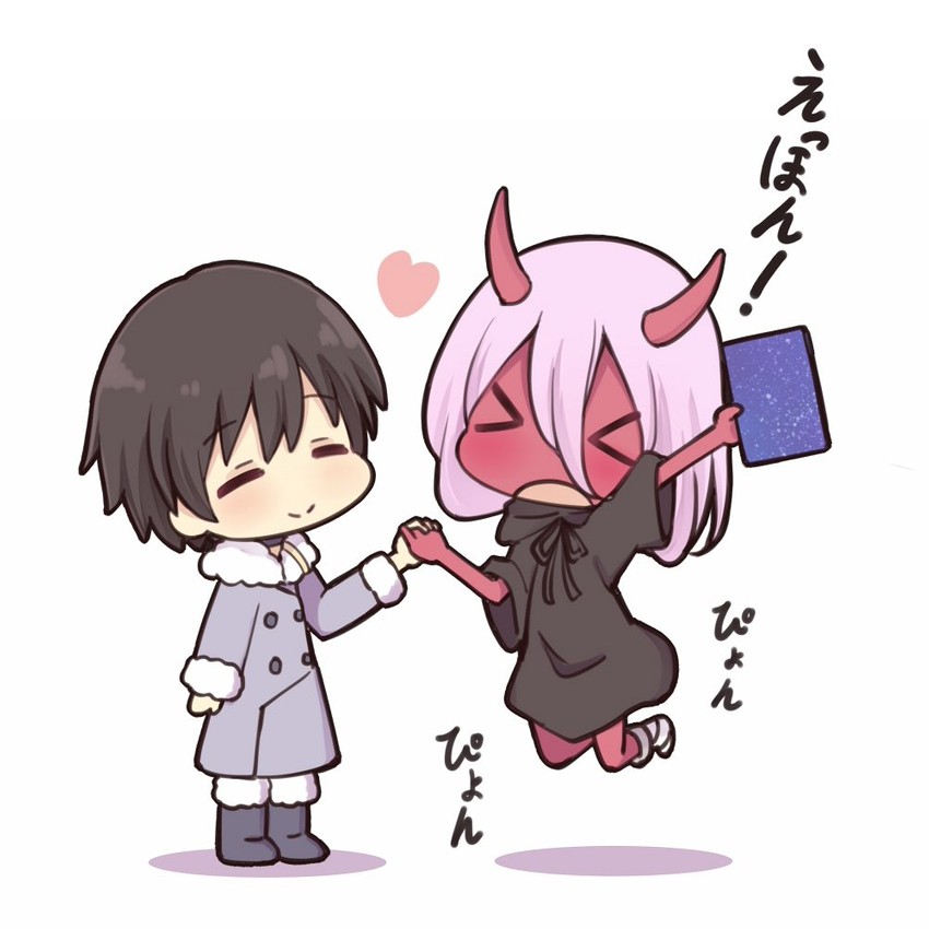 zero two and hiro (darling in the franxx) drawn by naoto_(96neko96)