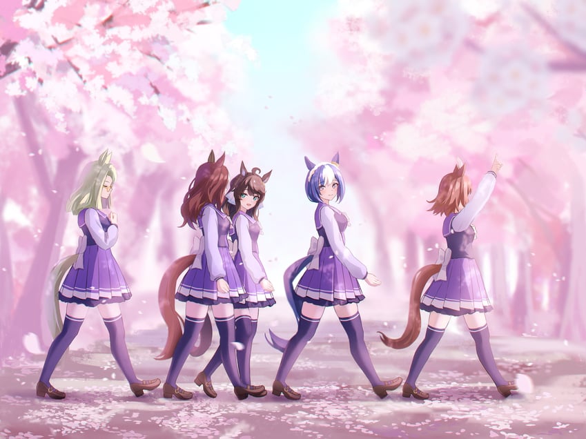 daring tact, cesario, rhein kraft, daring heart, and air messiah (umamusume and 2 more) drawn by kashmir_0808