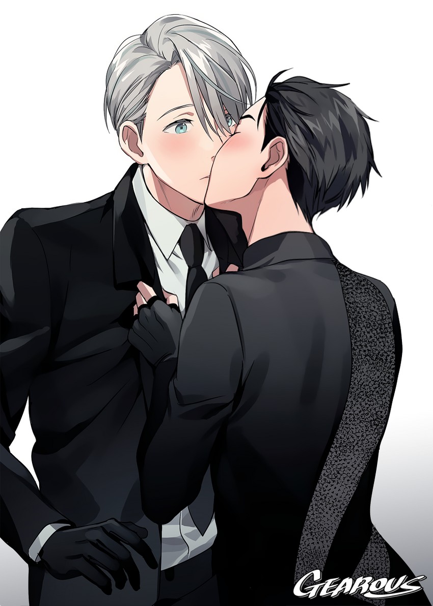 katsuki yuuri and viktor nikiforov (yuri!!! on ice) drawn by gearous