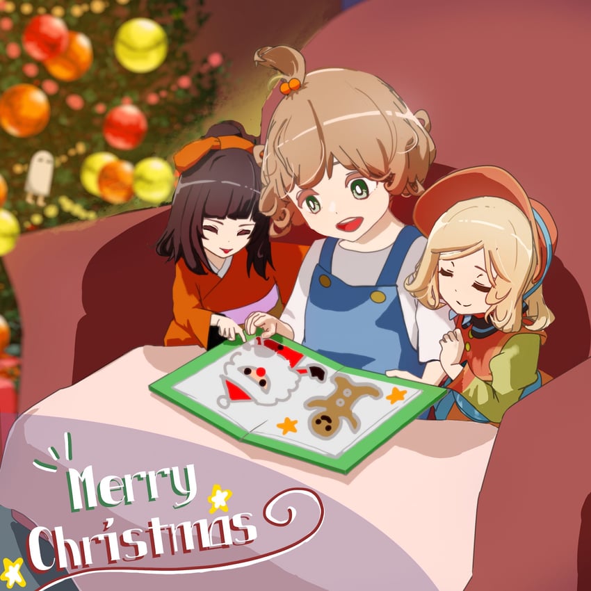 santa claus, medjed, yoshino, kaede, and catherine (original and 1 more) drawn by yasuda_genshou