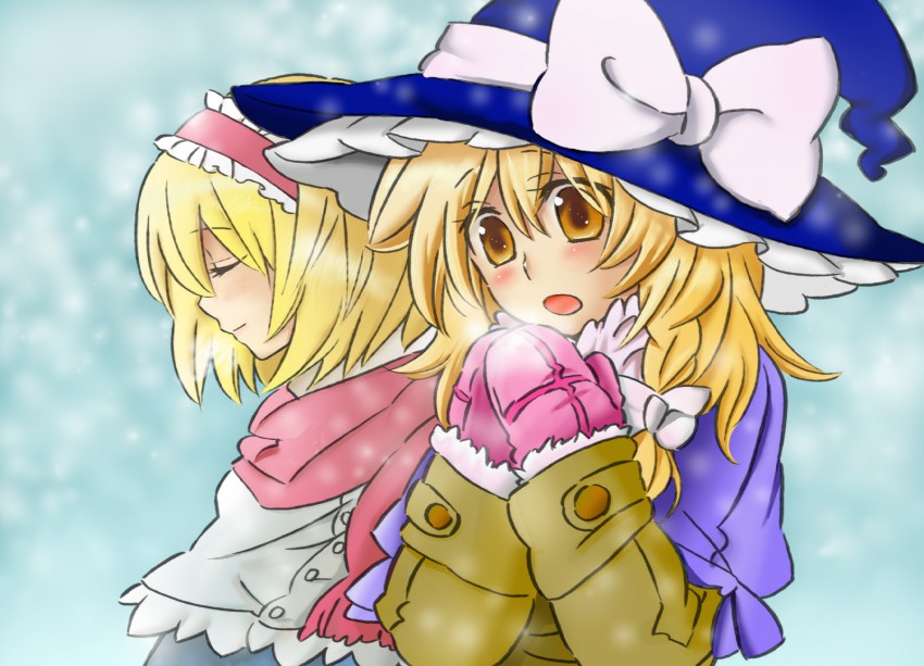 kirisame marisa and alice margatroid (touhou) drawn by arata_iri and nonosha