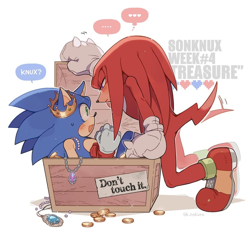 sonic the hedgehog and knuckles the echidna (sonic) drawn by sk_rokuro