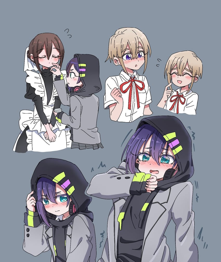 sutou iku, haraga kurumi, and meido mei (kimi no koto ga dai dai dai dai daisuki na 100-nin no kanojo) drawn by dalidari27