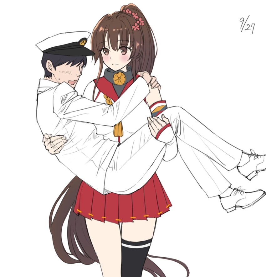 admiral and yamato (kantai collection) drawn by kurage1