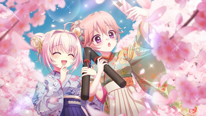 shiratori amaha and haeno akari (re:stage!) drawn by izumi_tsubasu
