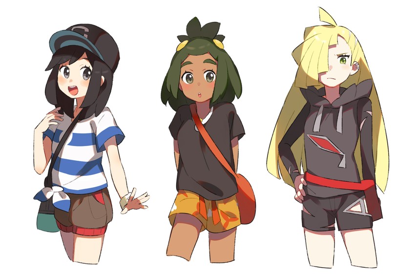 elio, gladion, and hau (pokemon and 1 more) drawn by unapoppo
