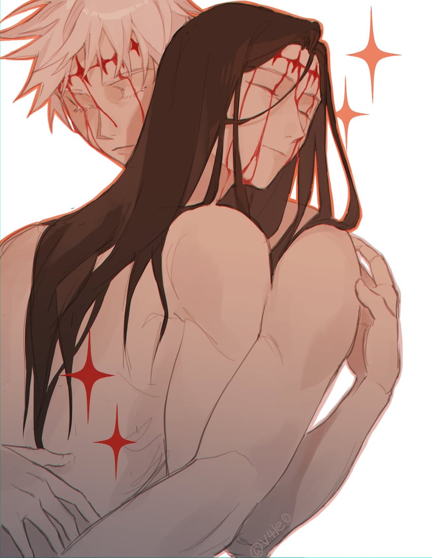 gojou satoru and getou suguru (jujutsu kaisen) drawn by v4le0