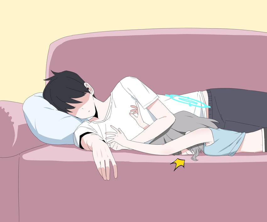 sensei and shiroko (blue archive) drawn by b.t._(boob_tong)