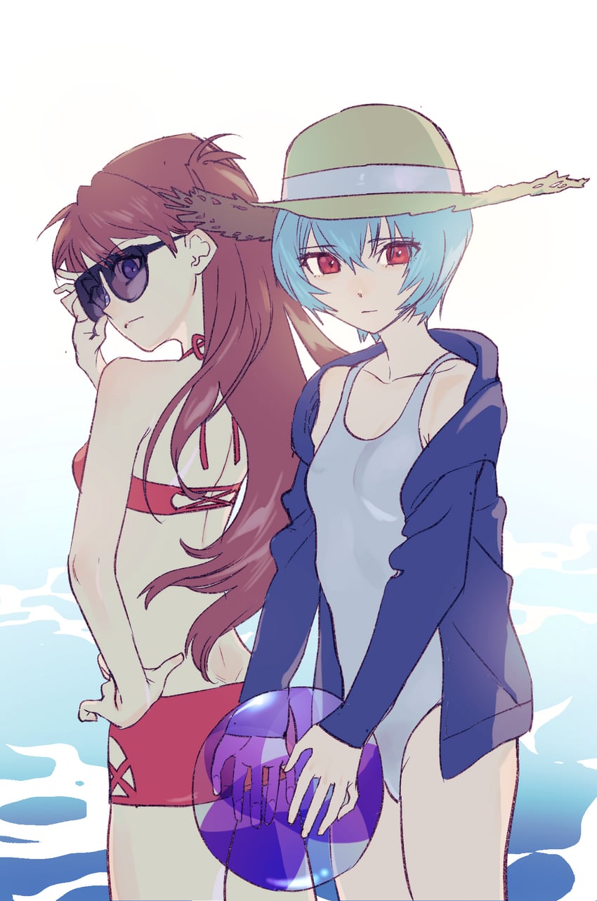 souryuu asuka langley and ayanami rei (neon genesis evangelion) drawn by naimaze_atakamo