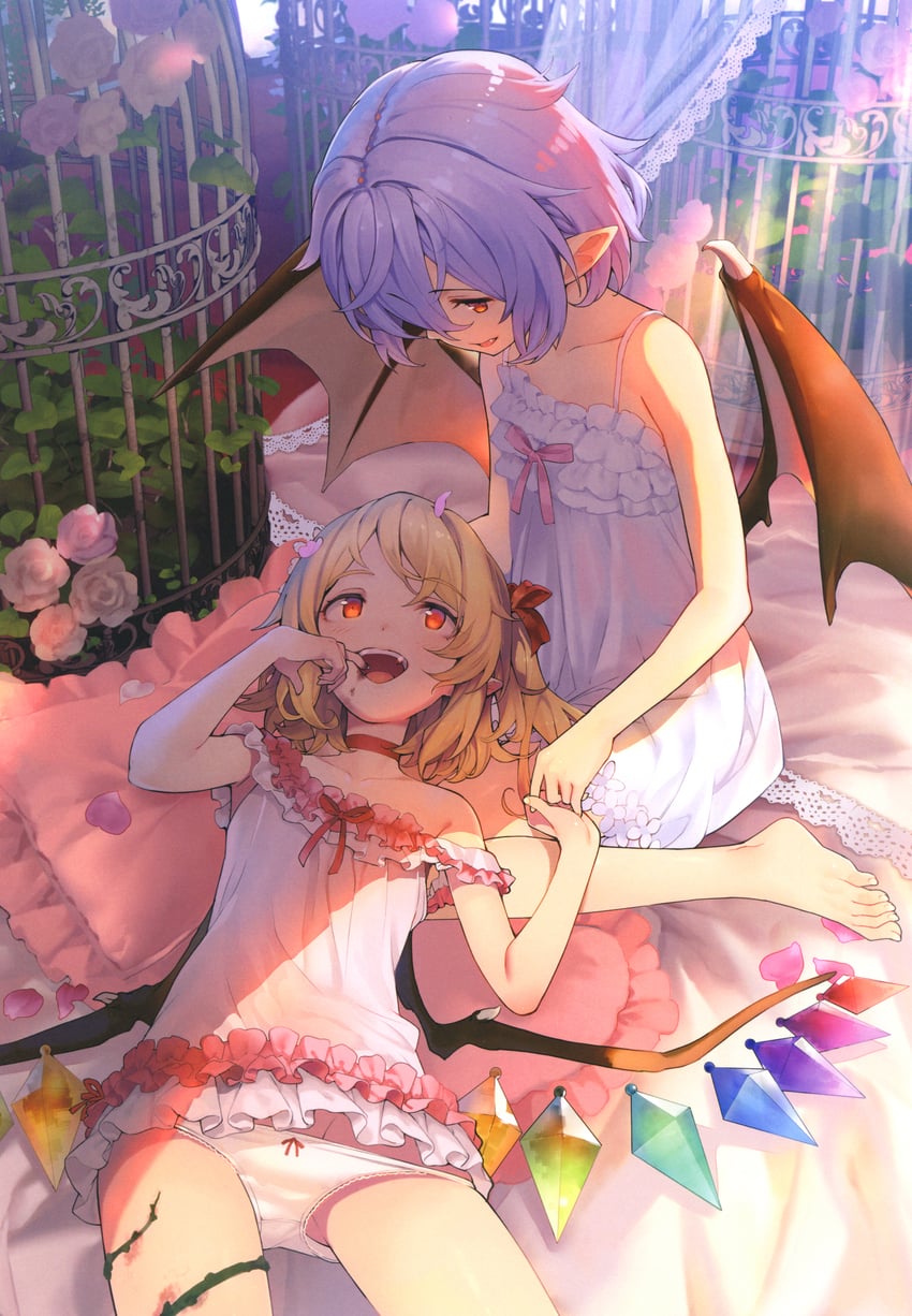 remilia scarlet and flandre scarlet (touhou) drawn by eho_(icbm)