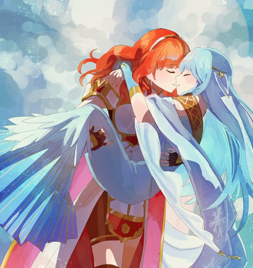 celica and ninian (fire emblem and 2 more) drawn by fusenryo