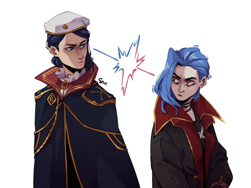 jinx, caitlyn, arcane jinx, and arcane caitlyn (league of legends and 1 more) drawn by decy_wilde