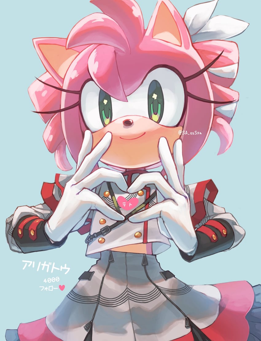 kasane teto and amy rose (utau and 2 more) drawn by konjiki_ringo