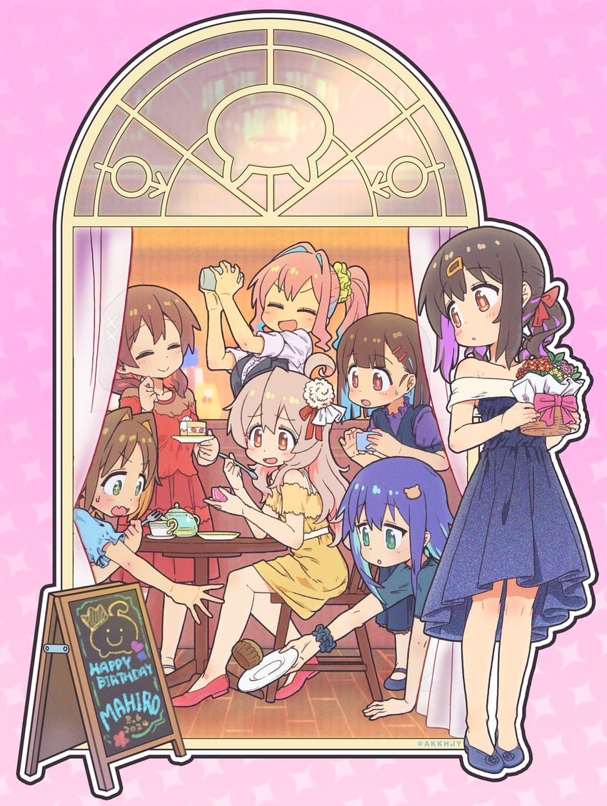 oyama mahiro, oyama mihari, hozuki momiji, oka asahi, murosaki miyo, and 2 more (onii-chan wa oshimai!) drawn by matado_(almukha)