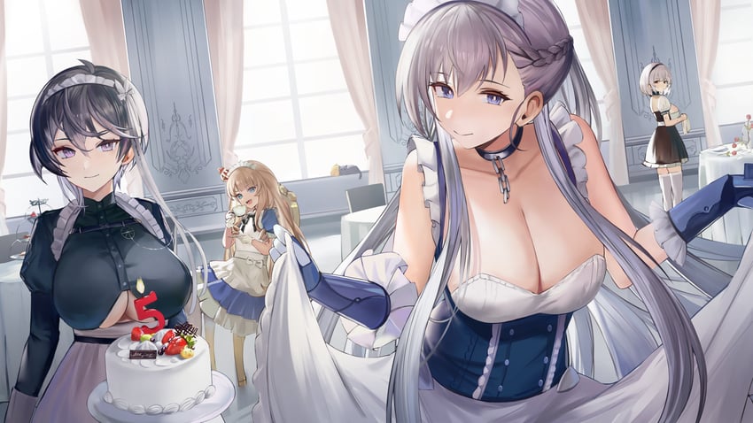 belfast, sirius, queen elizabeth, and bellona (azur lane) drawn by derby_(dabidabi)