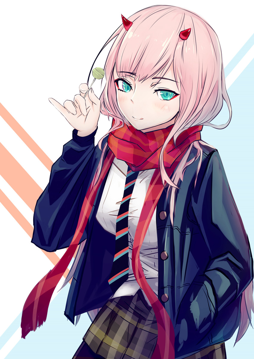 zero two (darling in the franxx) drawn by cai_yuan