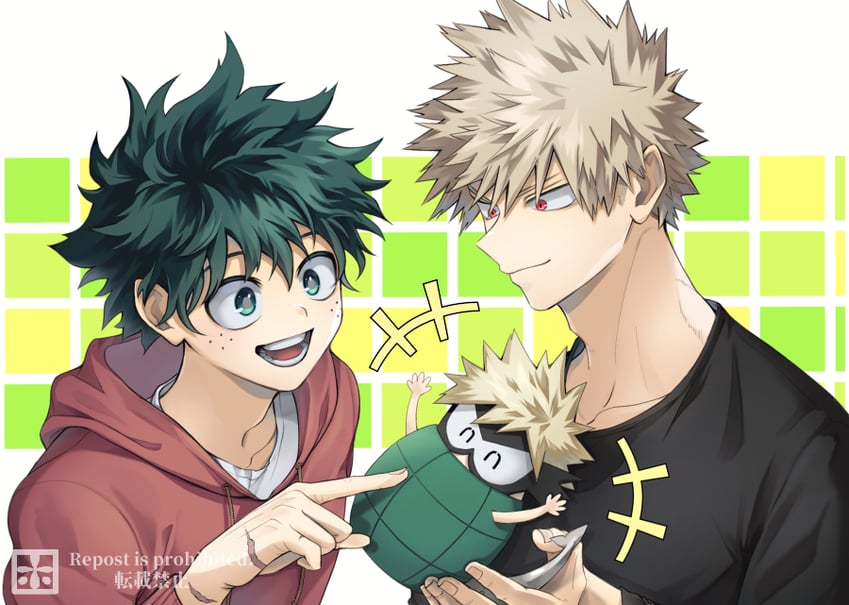 midoriya izuku, bakugou katsuki, and dynamy (boku no hero academia) drawn by ho_(dotto615)