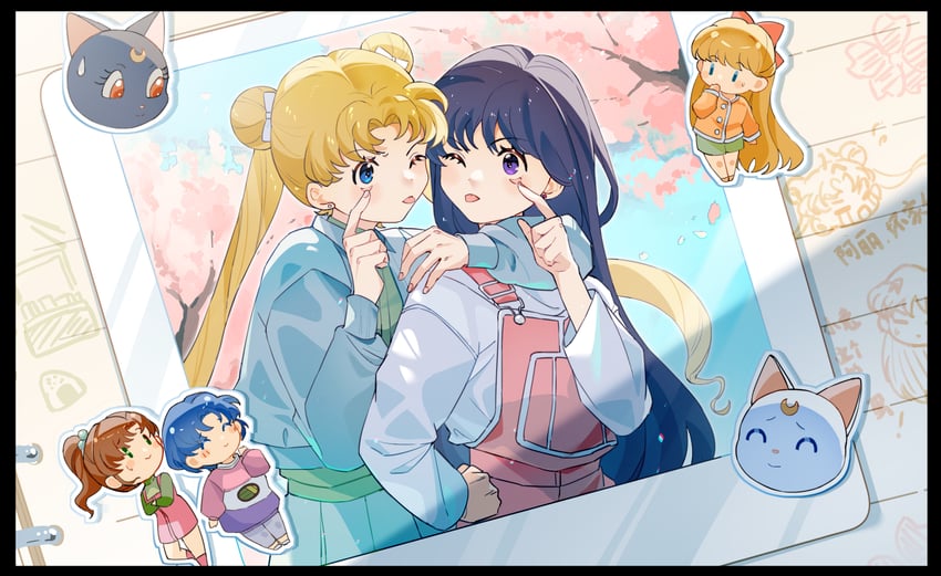 tsukino usagi, mizuno ami, aino minako, hino rei, kino makoto, and 2 more (bishoujo senshi sailor moon) drawn by yaner_10