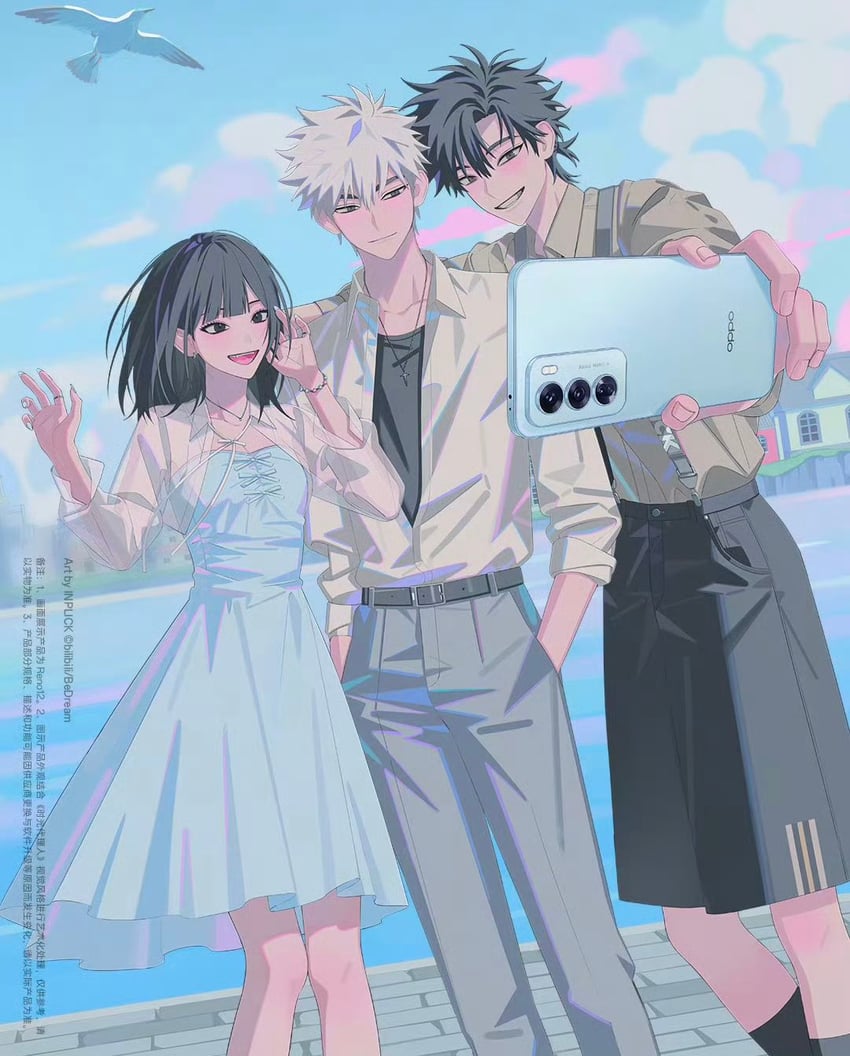 cheng xiaoshi, lu guang, and qiao ling (shiguang dailiren) drawn by inplick