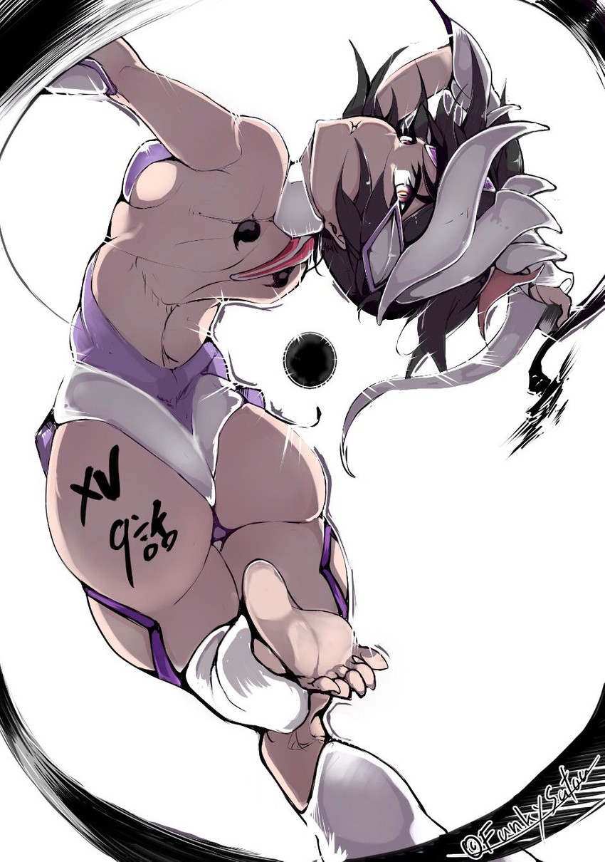 kohinata miku and shem-ha (senki zesshou symphogear) drawn by funkysatou