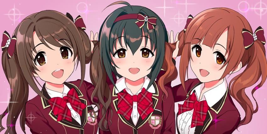 shimamura uzuki, kohinata miho, and igarashi kyoko (idolmaster and 1 more) drawn by natsuya_(natuya777)
