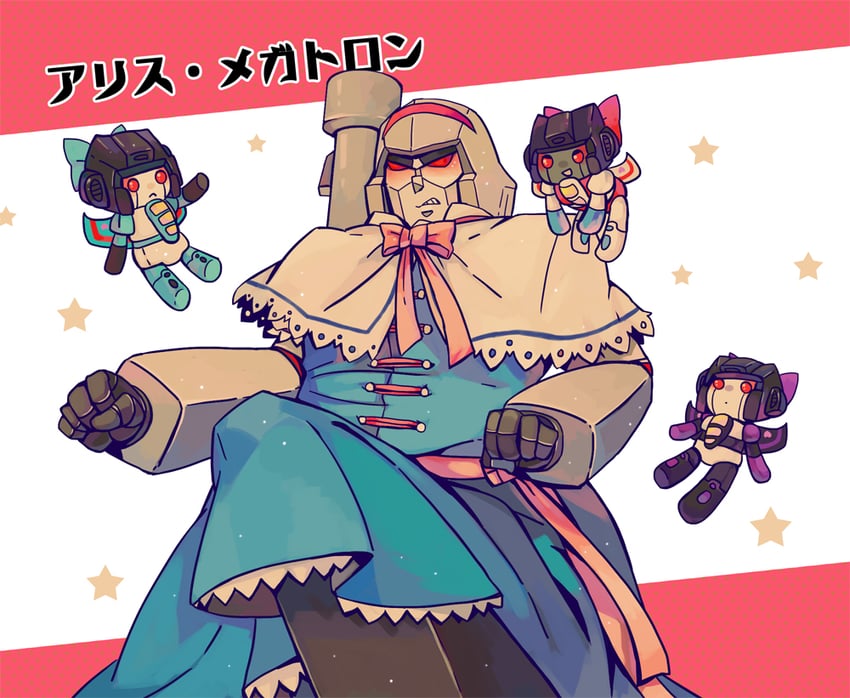 alice margatroid, megatron, starscream, thundercracker, and skywarp (touhou and 2 more) drawn by kanon_(rsl)