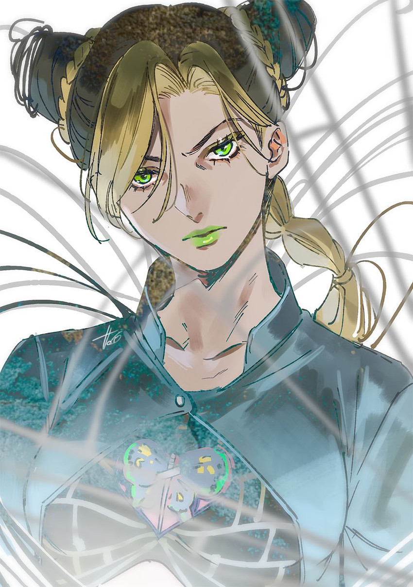 kujo jolyne (jojo no kimyou na bouken and 1 more) drawn by takashi_(huzakenna)