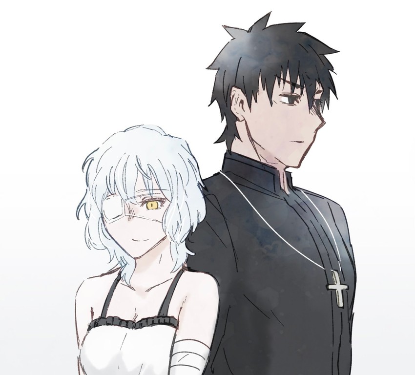 kotomine kirei and claudia hortensia (fate and 1 more) drawn by yamano_udumi