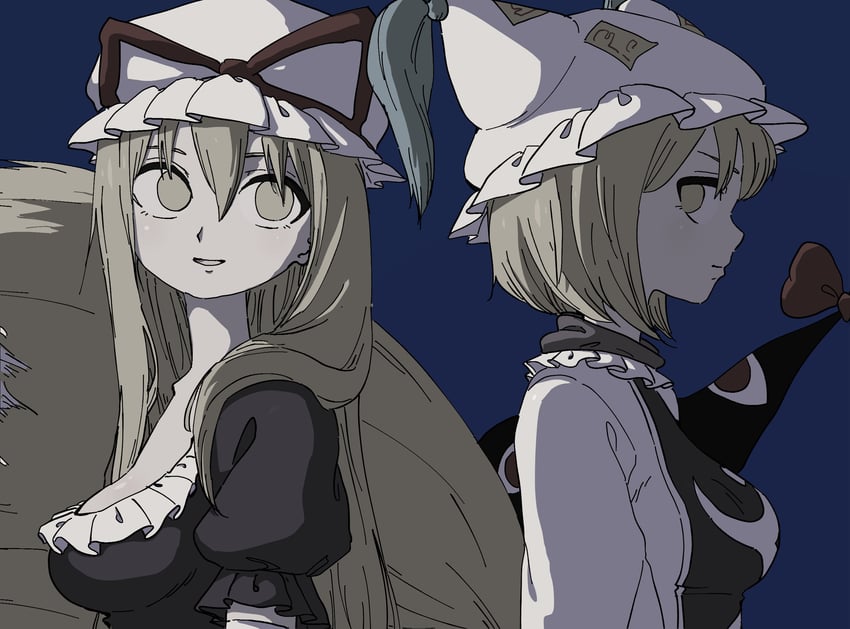 yakumo yukari and yakumo ran (touhou) drawn by uzou_(uzooooooooo)
