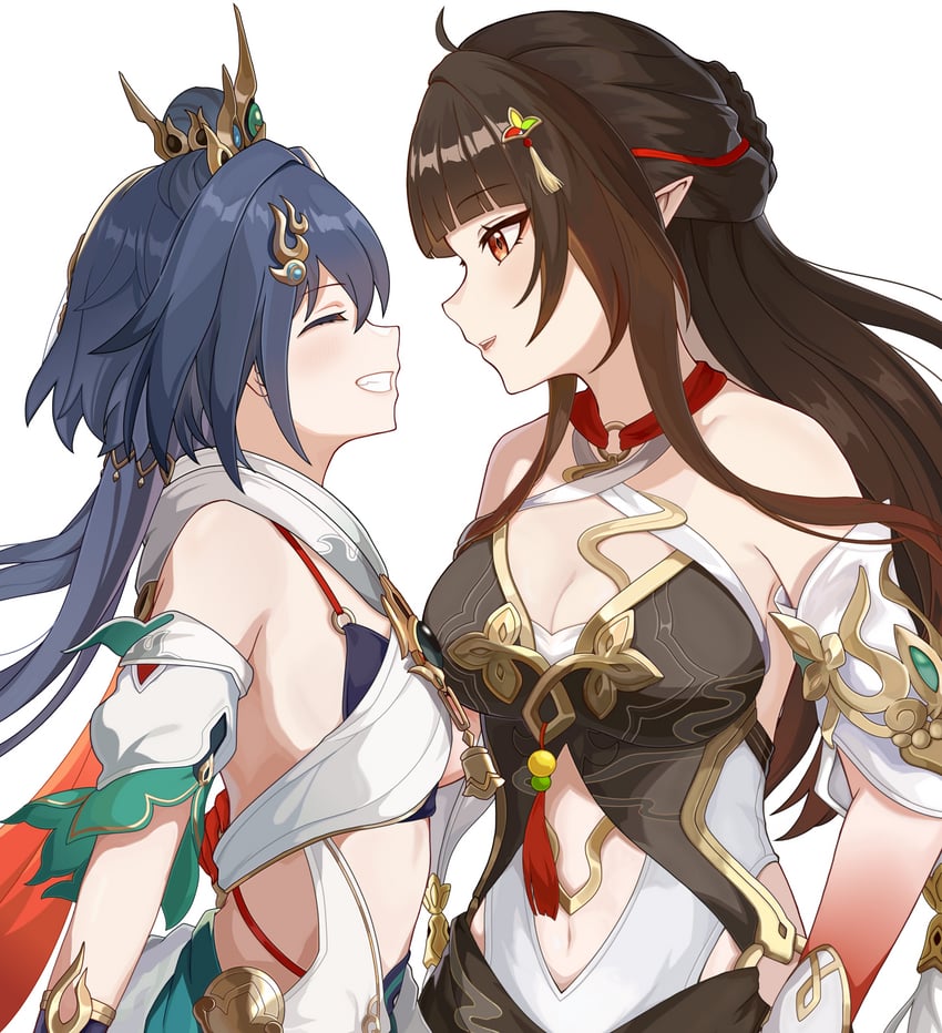 yunli and lingsha (honkai and 1 more) drawn by harusame_(user_fxga4573)