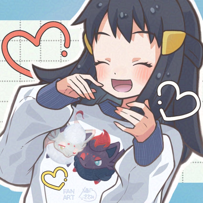 akari, zorua, and hisuian zorua (pokemon and 1 more) drawn by sasami_642