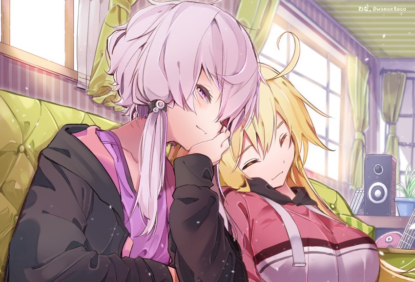 yuzuki yukari and tsurumaki maki (vocaloid and 1 more) drawn by wanaxtuco