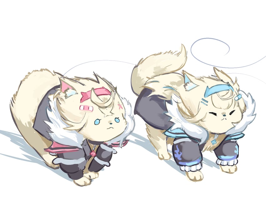 fuwawa abyssgard and mococo abyssgard (hololive and 1 more) drawn by ago_(owenanaken)
