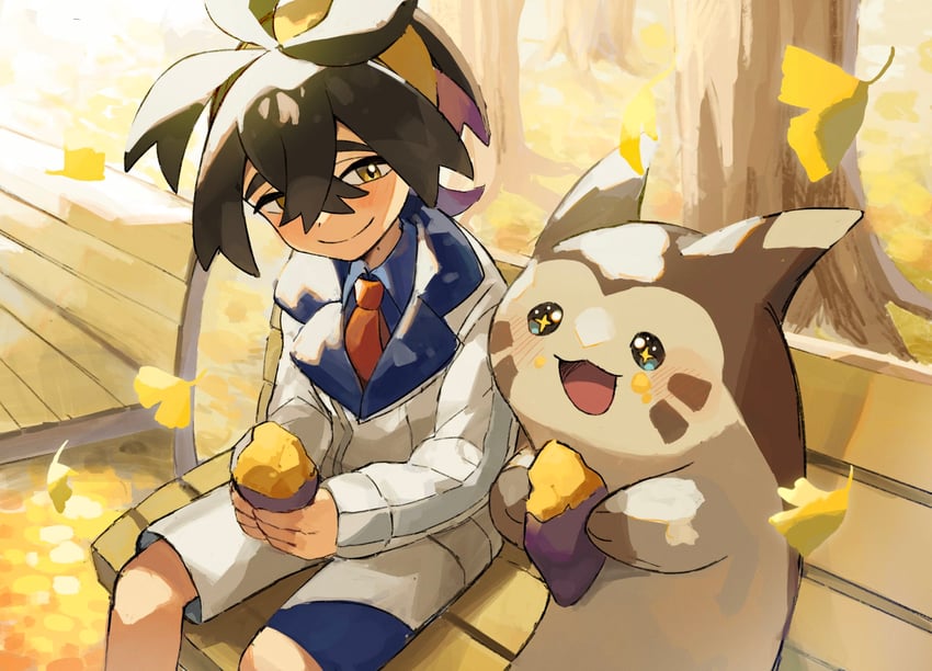 kieran and furret (pokemon and 1 more) drawn by matsuda_(0yx38755230263c)