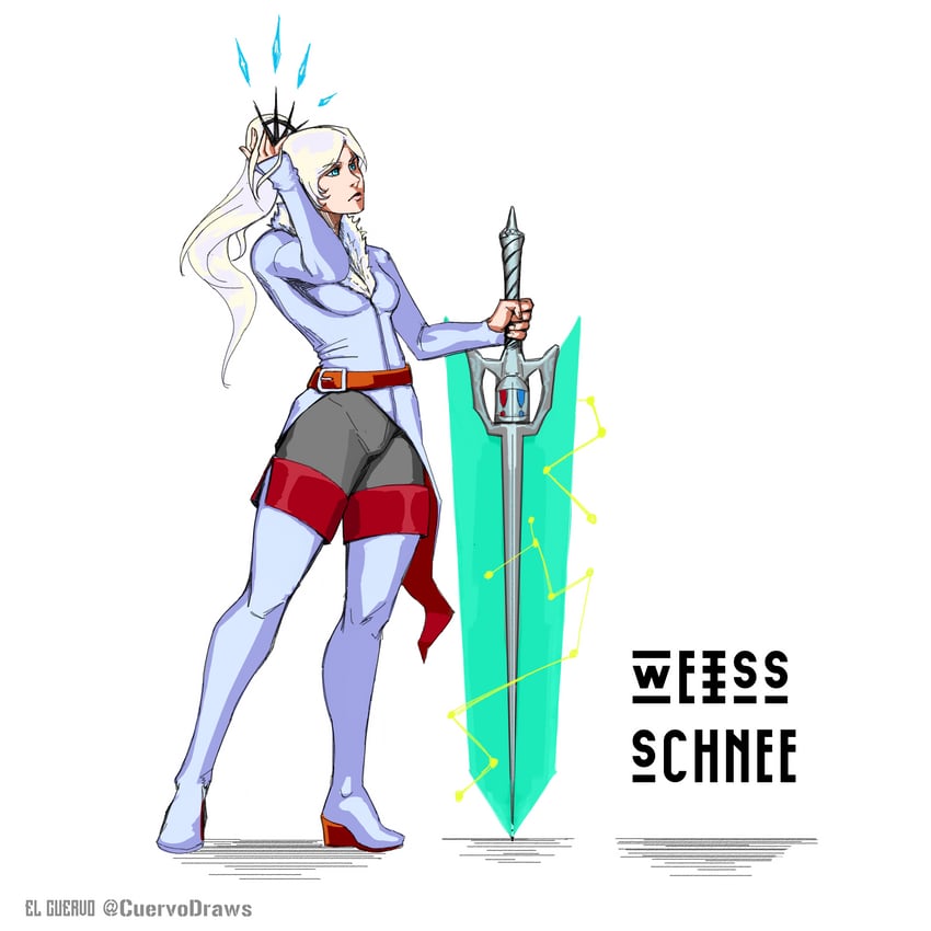 weiss schnee (rwby and 1 more) drawn by el_cuervo