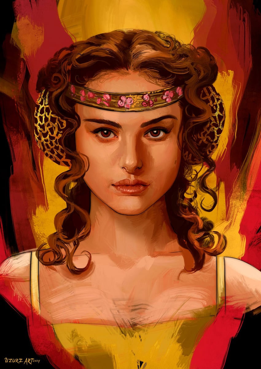 padme amidala and natalie portman (star wars and 1 more) drawn by uzuri_art