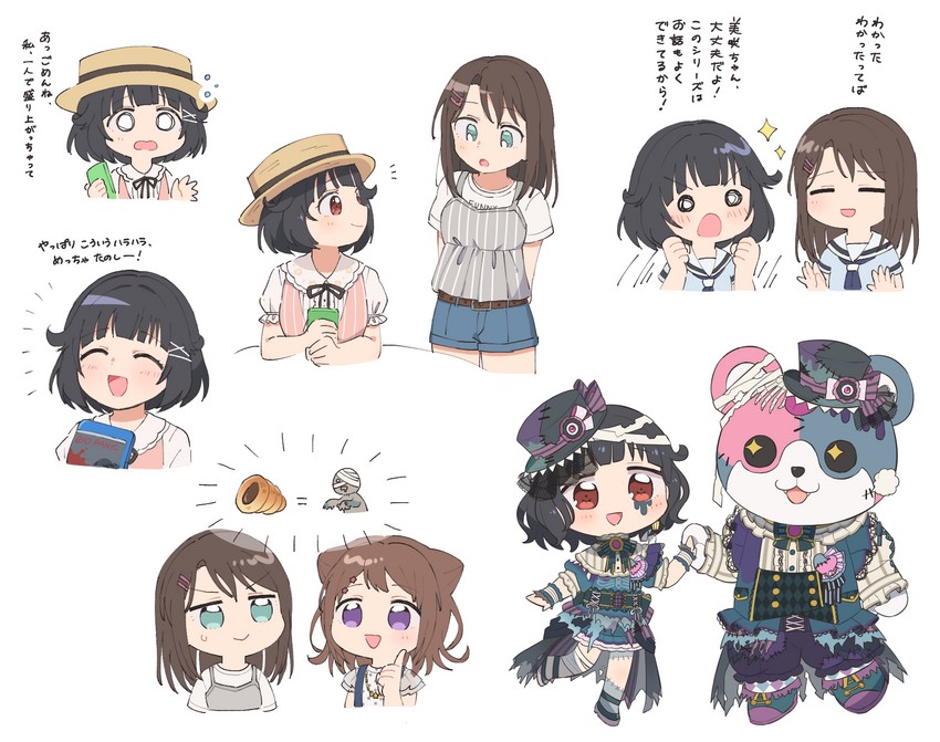 okusawa misaki, toyama kasumi, michelle, and ushigome rimi (bang dream! and 1 more) drawn by bd_ayknn