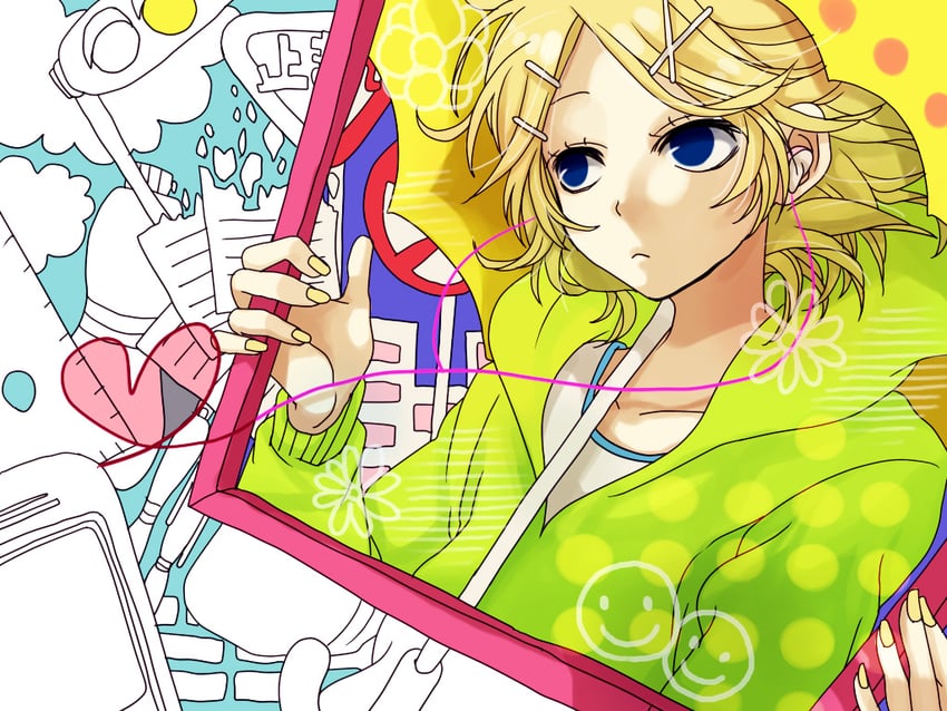 kagamine rin (vocaloid and 1 more) drawn by yamako_(state_of_children)