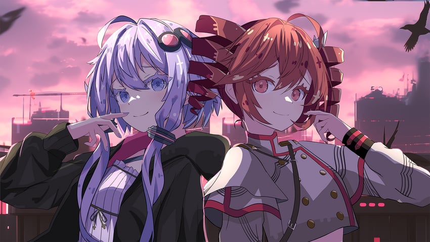 kasane teto and yuzuki yukari (vocaloid and 3 more) drawn by rokurororo2511