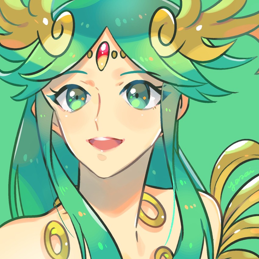 palutena (super smash bros. and 2 more) drawn by yasaikakiage