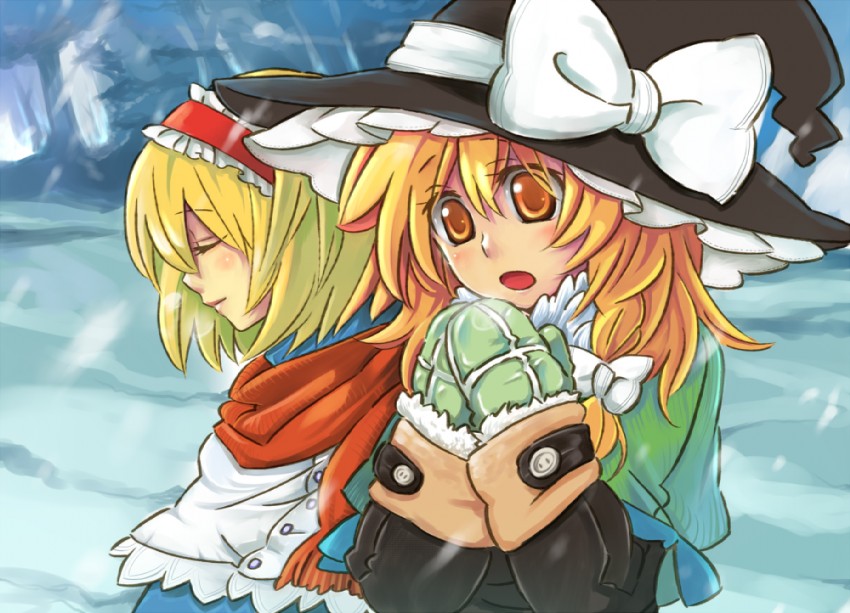 kirisame marisa and alice margatroid (touhou) drawn by arata_iri and nanatsuki