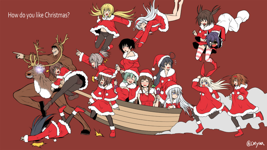 admiral, kaga, shimakaze, hibiki, kongou, and 12 more (kantai collection) drawn by yua_(checkmate)