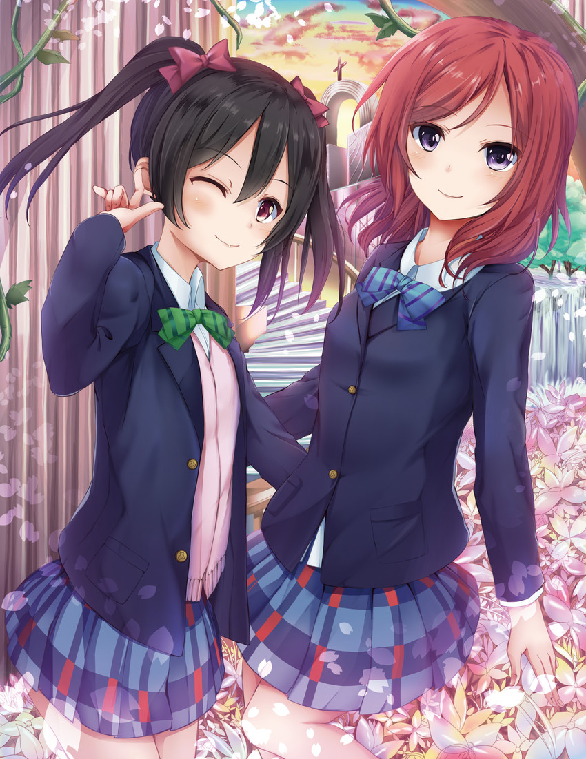 nishikino maki and yazawa nico (love live! and 1 more) drawn by karumayu