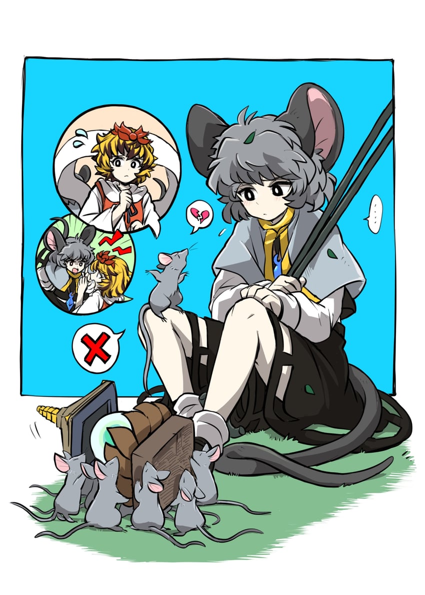 nazrin and toramaru shou (touhou) drawn by mc_pyth