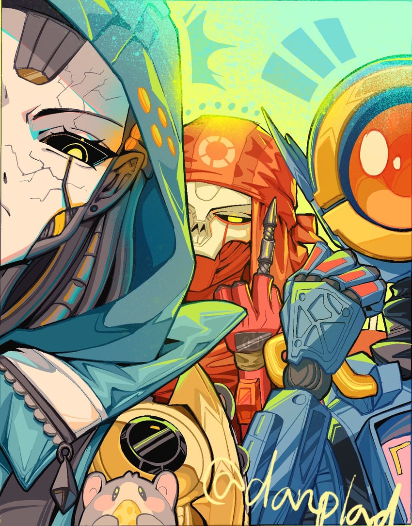 ash, revenant, pathfinder, classic revenant, and ash's rat (apex legends and 1 more) drawn by danieldanlllll