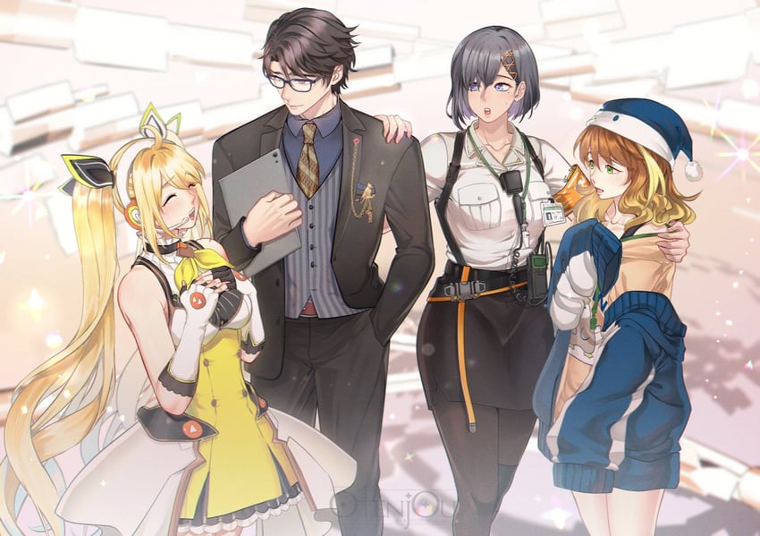 zea cornelia, amicia michella, siska leontyne, and taka radjiman (nijisanji and 1 more) drawn by otenjou