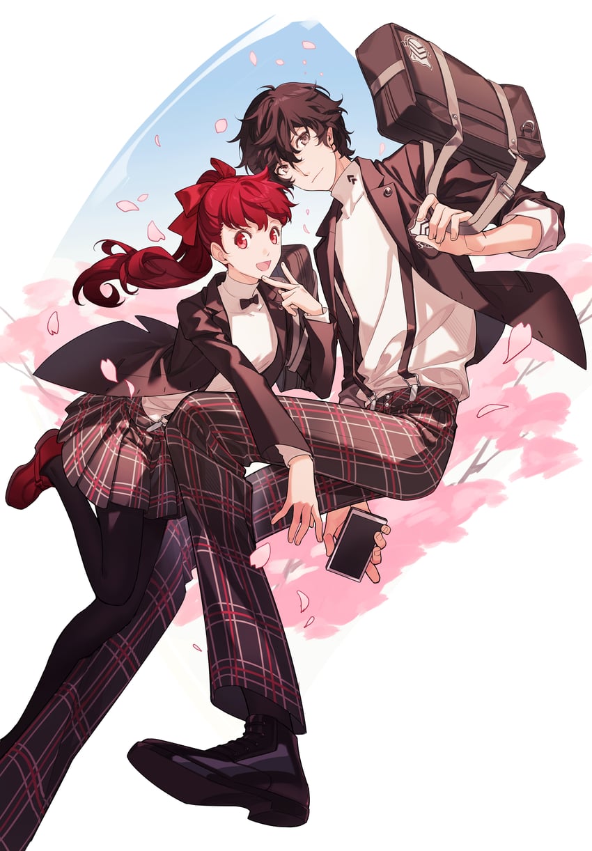 amamiya ren and yoshizawa kasumi (persona and 2 more) drawn by tsubsa_syaoin